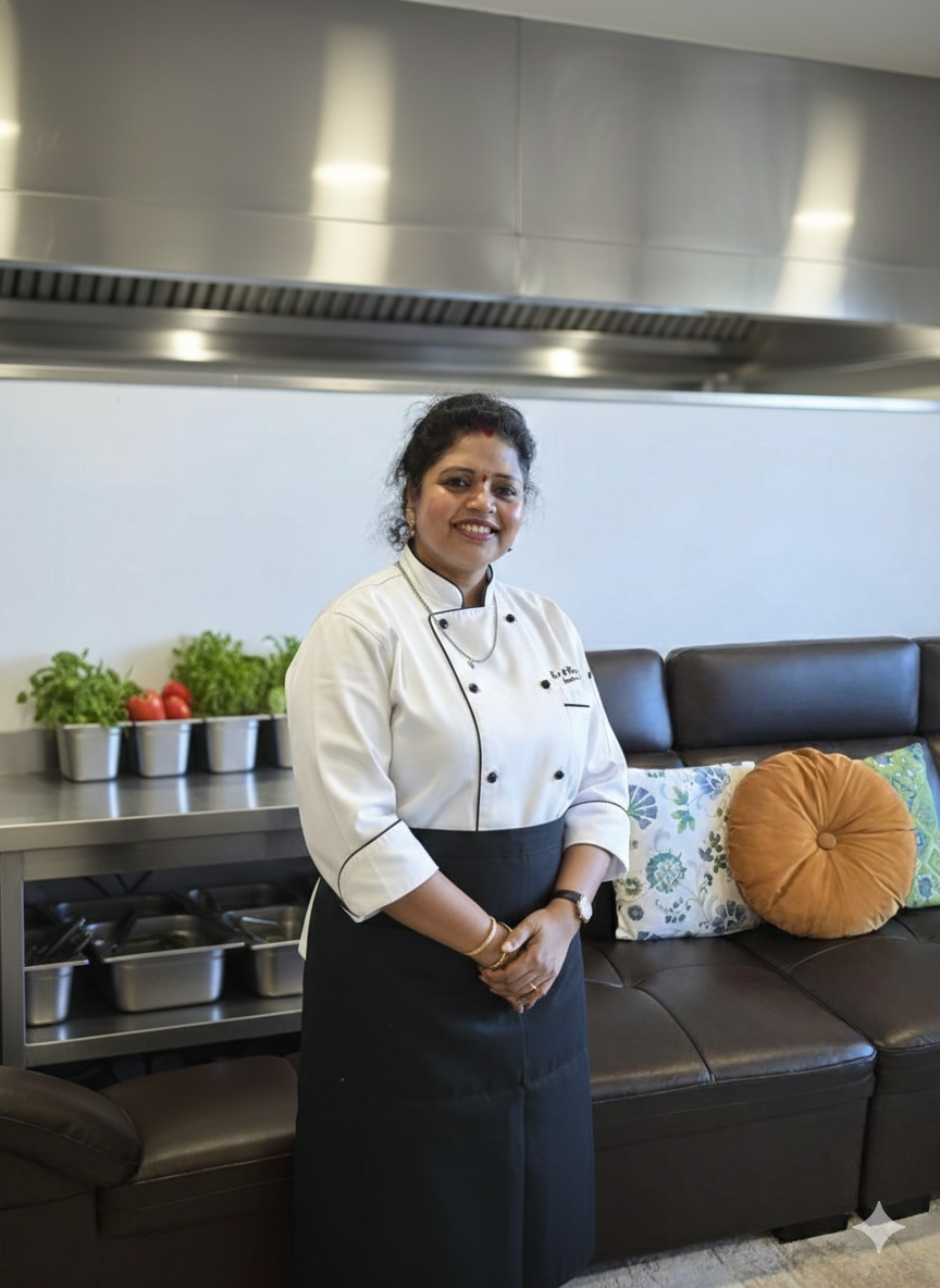 Vinita in chef whites